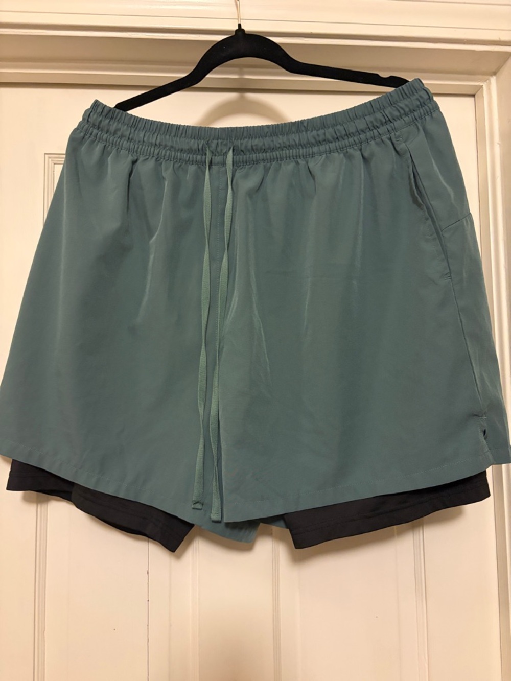 Men's Two-In-One Athletic Shorts in Seafoam Green